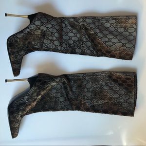 GUCCI Guccissima Brown Velvet Boots - Sz 36-NEW